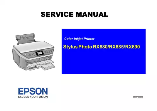 Epson Stylus Photo RX685, RX690 multifunction inkjet printers service manual Preview image 1