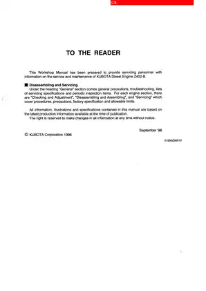 Comprehensive Kubota Z402-B Diesel Engine Workshop Manual Preview image 2