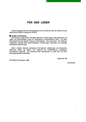 Comprehensive Kubota Z402-B Diesel Engine Workshop Manual Preview image 4
