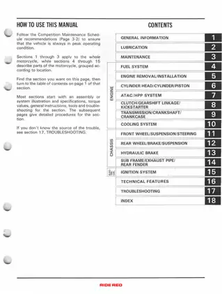 Honda CR125 Motorcycle Repair Manual (1986-1990) - Comprehensive Service Guide Preview image 3