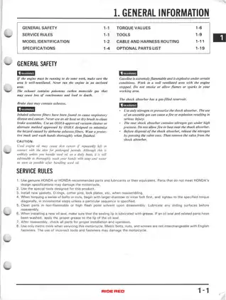 Honda CR125 Motorcycle Repair Manual (1986-1990) - Comprehensive Service Guide Preview image 5