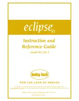 Baby Lock Eclipse DX BLE1DX-2 Sewing Machine Factory Service Manual (P/N EI-26(2)-E) – preview page 1