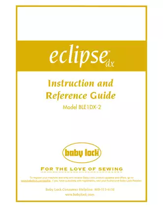 Eclipse Baby Lock DX, BLE1DX-2 instruction manual Preview image 1