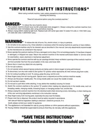Baby Lock Eclipse DX Instruction and Reference Guide Preview image 2