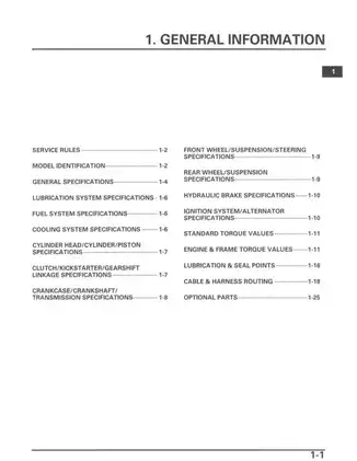 Honda CR125R Service Manual Preview image 4