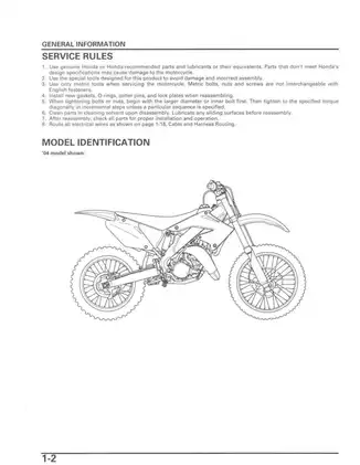 2004-2007 Honda CR125R, CR125 repair and service manual Preview image 5