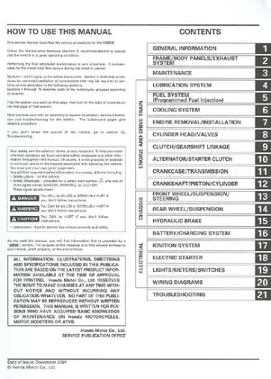 2002-2004 Honda CB900 F Hornet 919 service manual Preview image 3