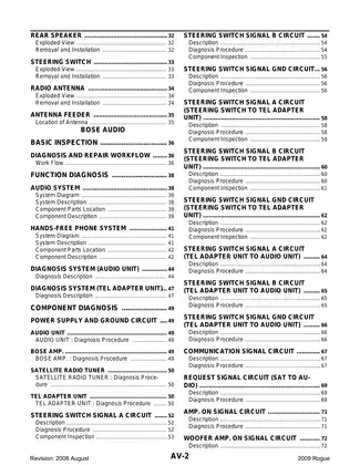 2009 Nissan Rogue Audio, Visual & Navigation System manual Preview image 2