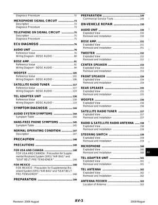 2009 Nissan Rogue Audio, Visual & Navigation System manual Preview image 3