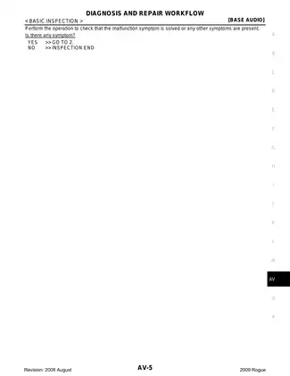 2009 Nissan Rogue Audio, Visual & Navigation System manual Preview image 5