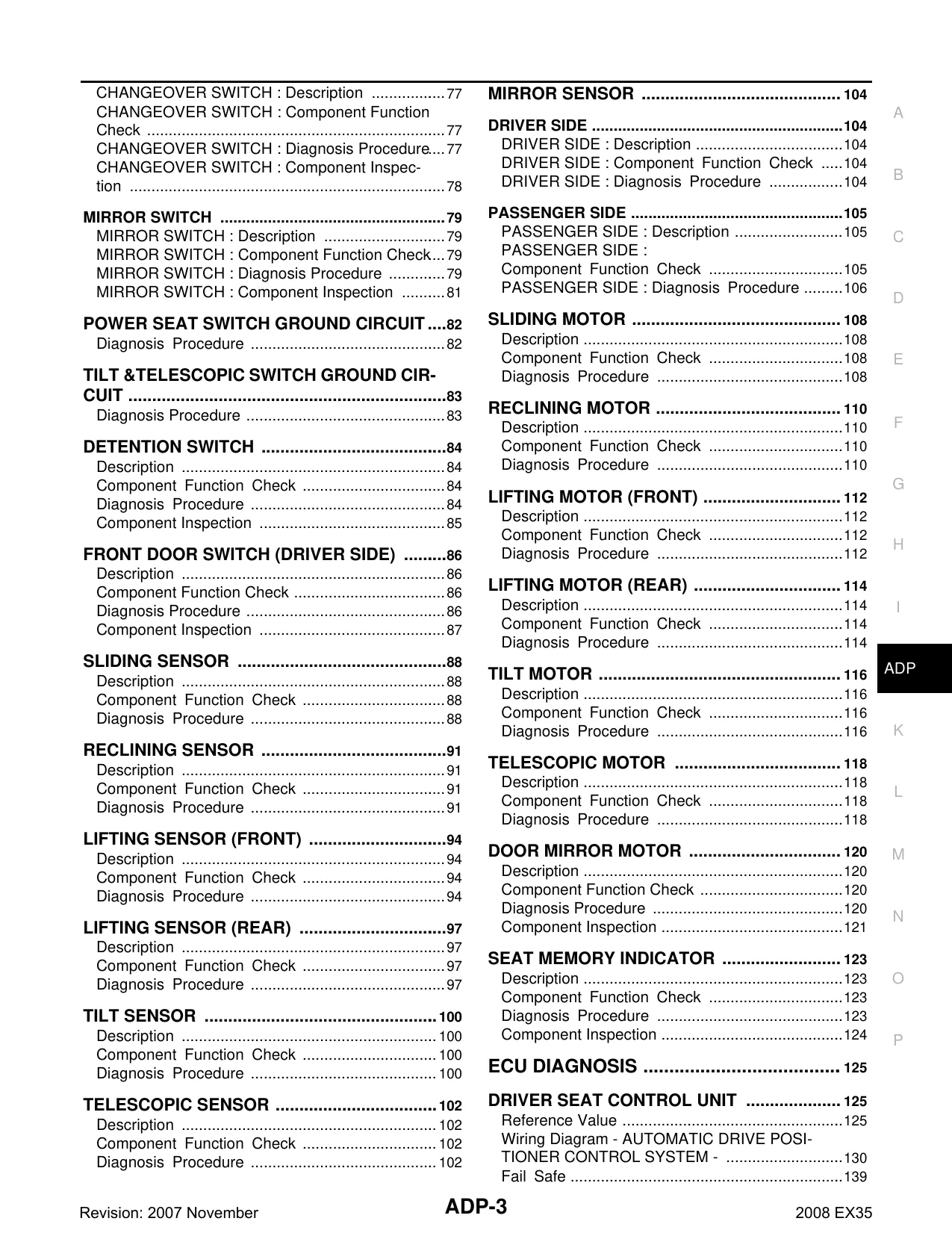 2008 Infiniti EX35 Automatic Drive Positioner manual Preview image 3