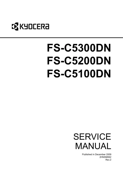 Preview: Kyocera FS-C5300DN, FS-C5200DN, and FS-C5100DN Service Manual (P/N 2HNSM062)