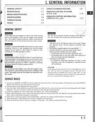 1988-1989 Honda VTR 250 Interceptor service manual Preview image 4