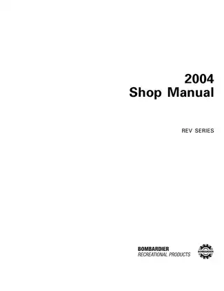 2004 Bombardier REV Series Snowmobile Service Manual Preview image 2