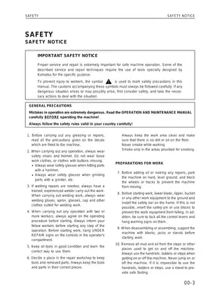 Komatsu WA380-3 Wheel Loader Digital Service Manual (2000) Preview image 3