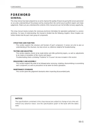 Komatsu WA380-3, WA380H wheel loader shop manual Preview image 5