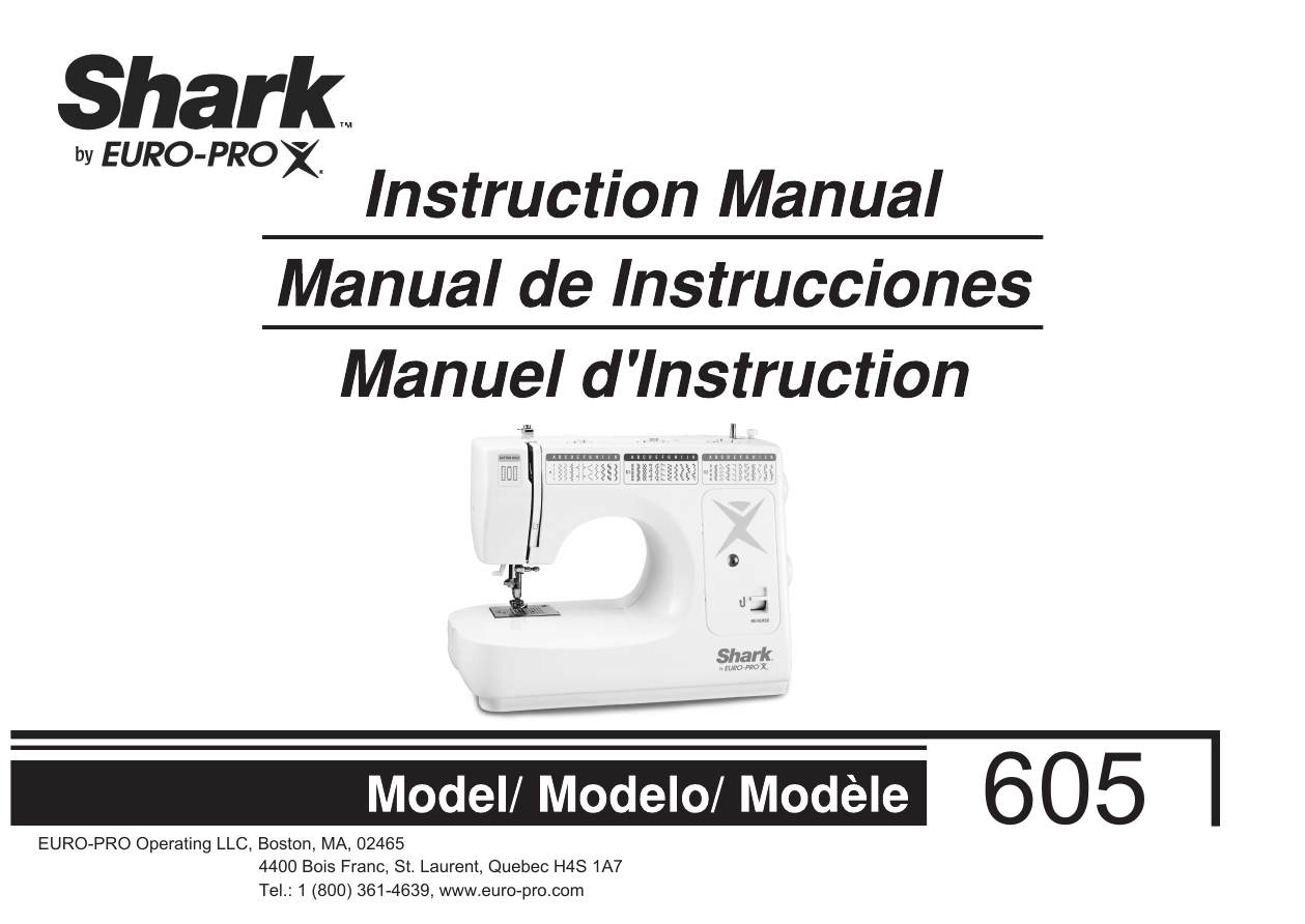 Euro Pro 605 sewing machine instruction manual Preview image 1