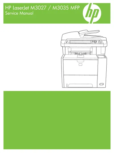 Preview: HP LaserJet M3027, M3035, M3027x, and M3035xs MFP Service Manual (P/N CB414-90940)