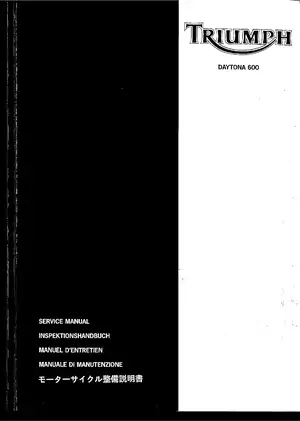 Triumph Daytona 600 Motorcycle Service Manual (2003 Edition)