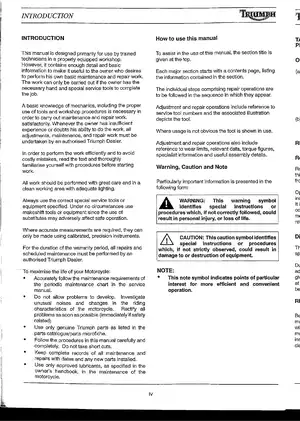 Triumph Daytona 600 Motorcycle Service Manual (2003 Edition) Preview image 4