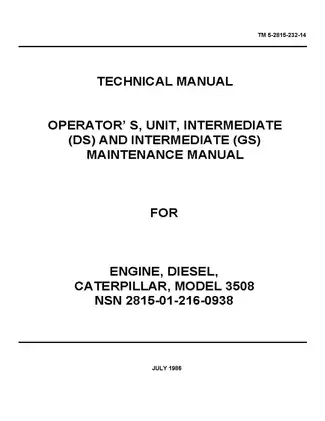 Caterpillar 3508 Diesel Engine Technical Manual Preview image 2