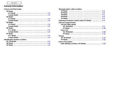 Preview: 1993–1997 Honda CR-X del Sol Service Manual