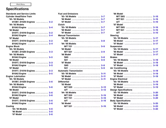 1993-1997 Honda CR-X del Sol shop manual Preview image 4