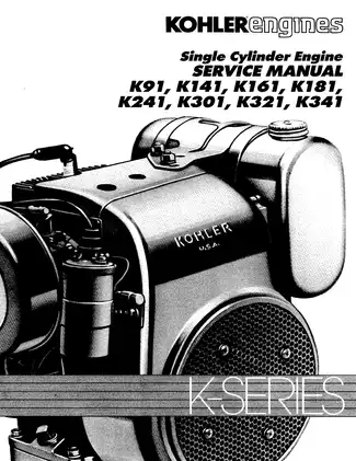 Kohler K91, 141, K161, K181, K241, K301, K321, K341 engines service manuals Preview image 4