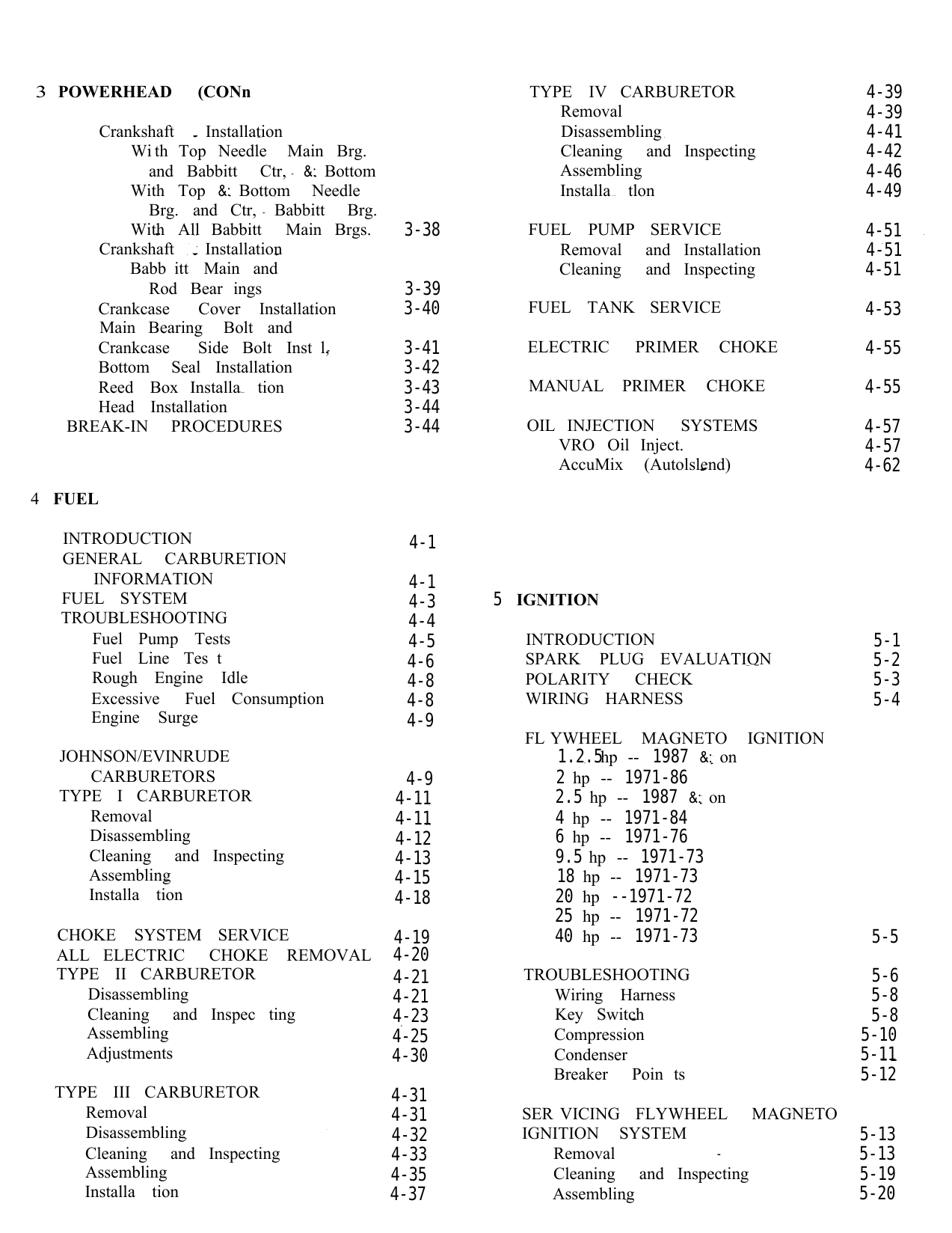 1971-1989 Johnson Evinrude 1 hp - 60 hp outboard engine service manual Preview image 4