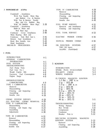 1971-1989 Johnson Evinrude 1 hp - 60 hp outboard engine service manual Preview image 4