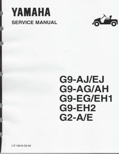 Preview: 1996–2007 Yamaha G9 Series Golf Car Service Manual (P/N LIT-19616-G9-93)
