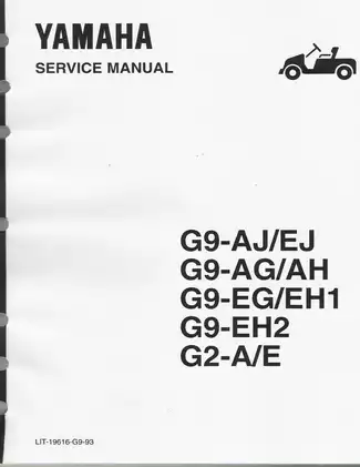 Yamaha Electric Gas Golf Cart G9-AJ/EJ, G9-AG/AH, G9-EG/EH1, G9-EH2, G2-A/E repair manual Preview image 3