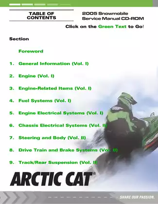 Comprehensive Arctic Cat Snowmobile Service Manual
