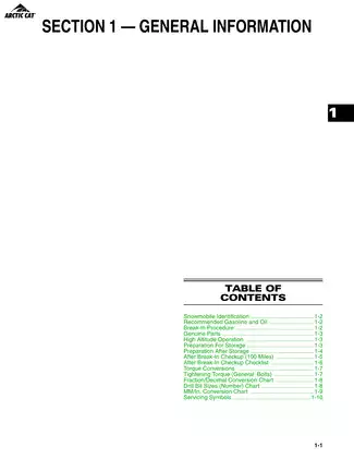 Comprehensive Arctic Cat Snowmobile Service Manual Preview image 2
