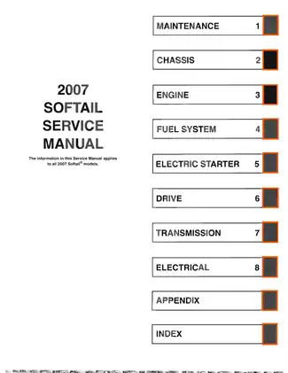 2007 Harley Davidson Softail FLSTSC, FXST, FLSTC, FLSTF, FXSTB, FLSTD, FLSTN, FXSTC service manual Preview image 1