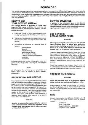 Comprehensive Service Manual for 1986 Harley-Davidson XLH Models Preview image 5