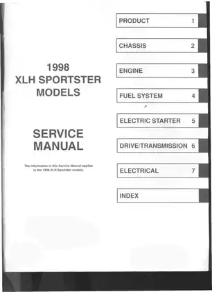 1998 Harley-Davidson XLH Sportster Service Manual Preview image 2
