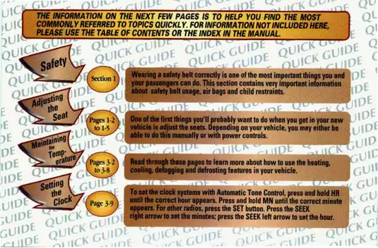 1998 Chevrolet Astro/Safari Owner's Manual PDF Preview image 4