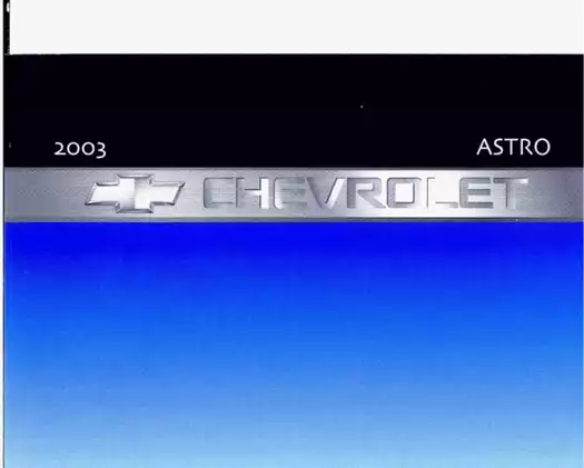 2003 Chevrolet Astro Van owners manual