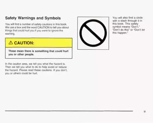 2003 Chevrolet Astro Van owners manual Preview image 4