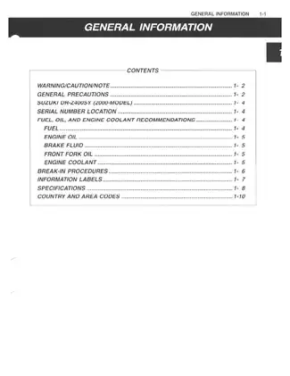 2000-2007 Suzuki DR-Z 400 service manual Preview image 4