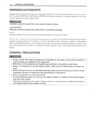 2000-2007 Suzuki DR-Z 400 service manual Preview image 5