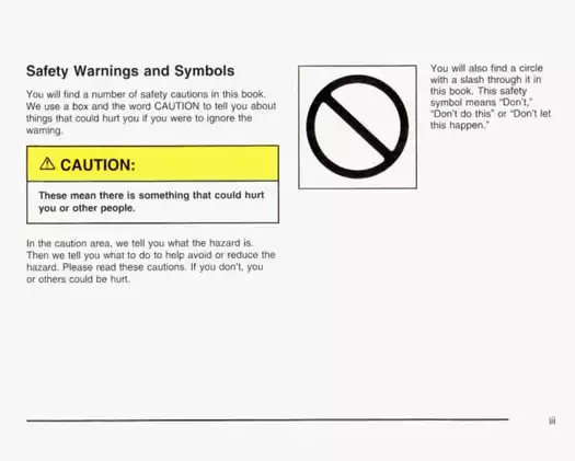 2003 Chevrolet Venture Owner Manual - Comprehensive Guide for Safe Driving Preview image 4