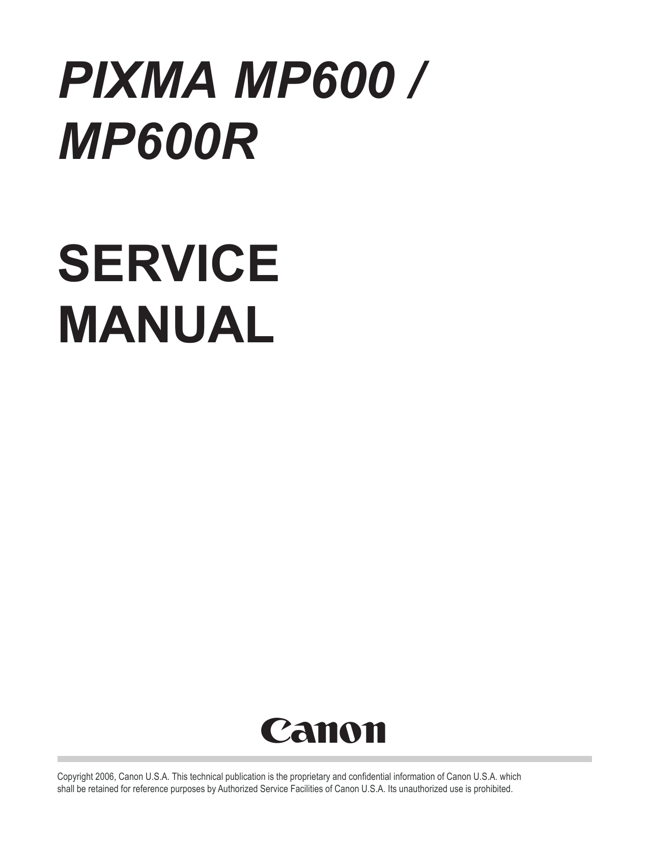 Canon Pixma MP600, MP600R multifunction inkjet printer service manual Preview image 6