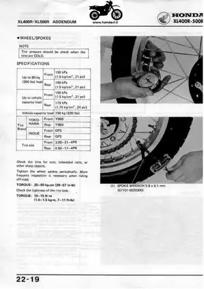 1982 Honda XL400R, XL500R service manual Preview image 5