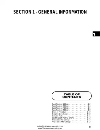 2000 Arctic Cat ATV models manual Preview image 5