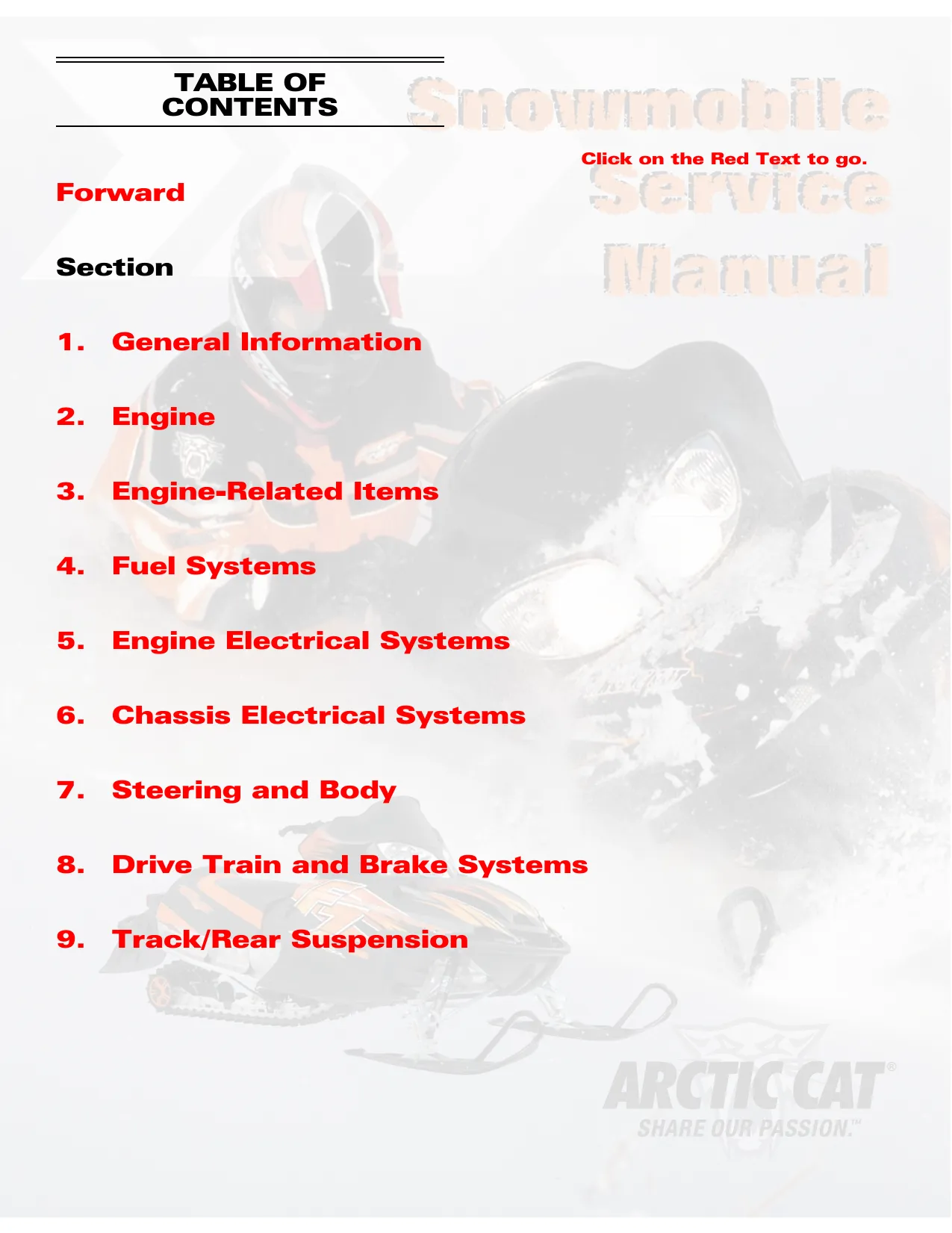 2006 Arctic Cat snowmobile service manual Preview image 2