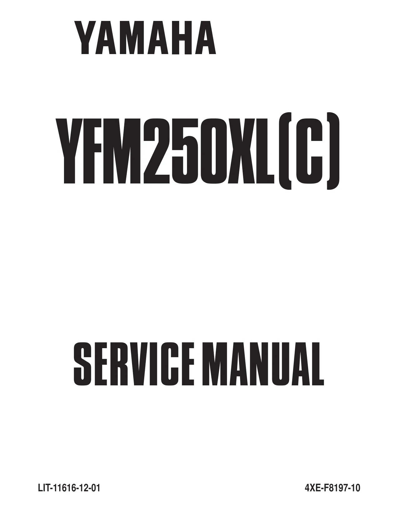 1998-2001 Yamaha Bear Tracker YFM250 ATV service manual