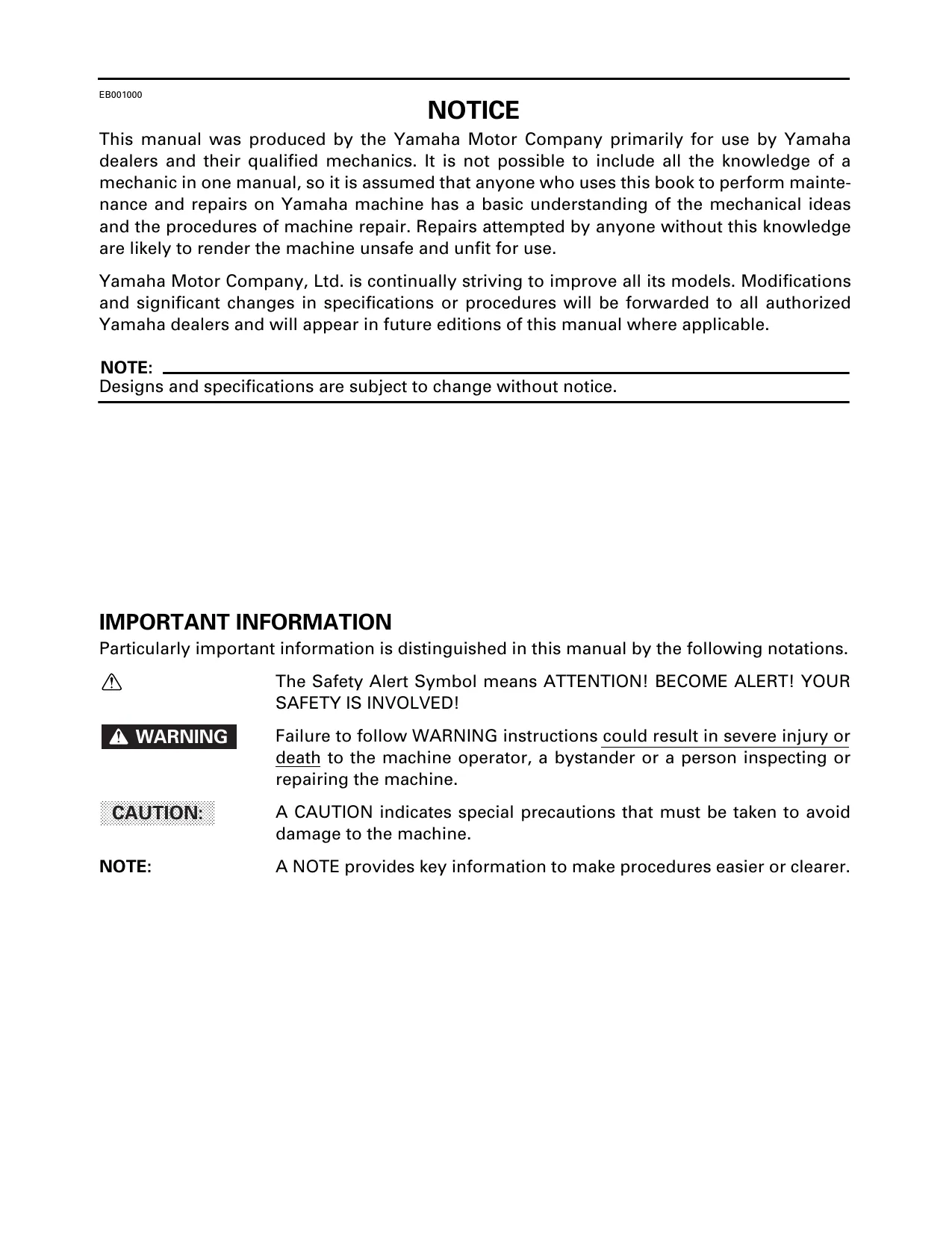 1998-2001 Yamaha Bear Tracker YFM250 ATV service manual Preview image 3