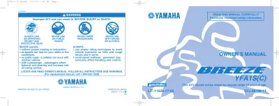 Preview: 1989–2007 Yamaha Grizzly 125 YFM125GV & Breeze YFA1S(C) ATV Owner's Manual (P/N LIT-11626-17-02)